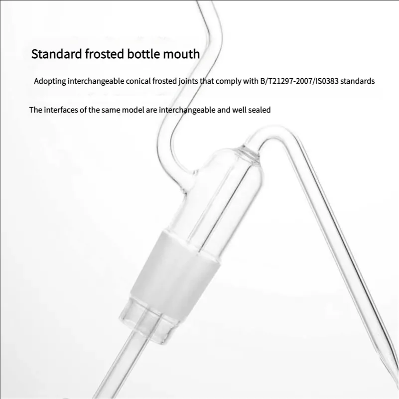 Bottiglia di lavaggio a gas a fondo piatto da 500 ml 24/29, fiaschetta a filo piatto con bocca smerigliata standard singola, bottiglia di lavaggio a gas, narghilè Shisha