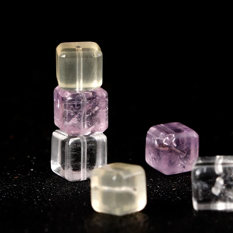 

Натуральные хрустальные квадратные бусины для изготовления ювелирных изделий, браслет «сделай сам», подвески, ожерелье, кулон, серьги, аметист, желтые хрустальные аксессуары