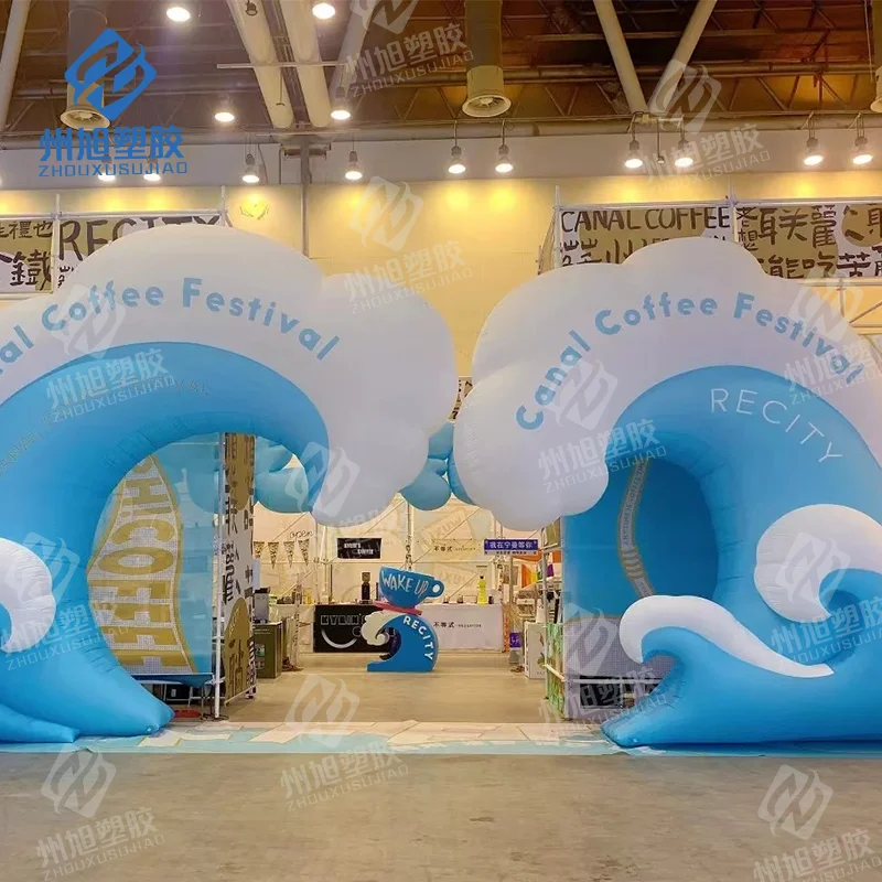 

Blue ocean inflatable sea wave aquarium activity decoration shop promotion prop