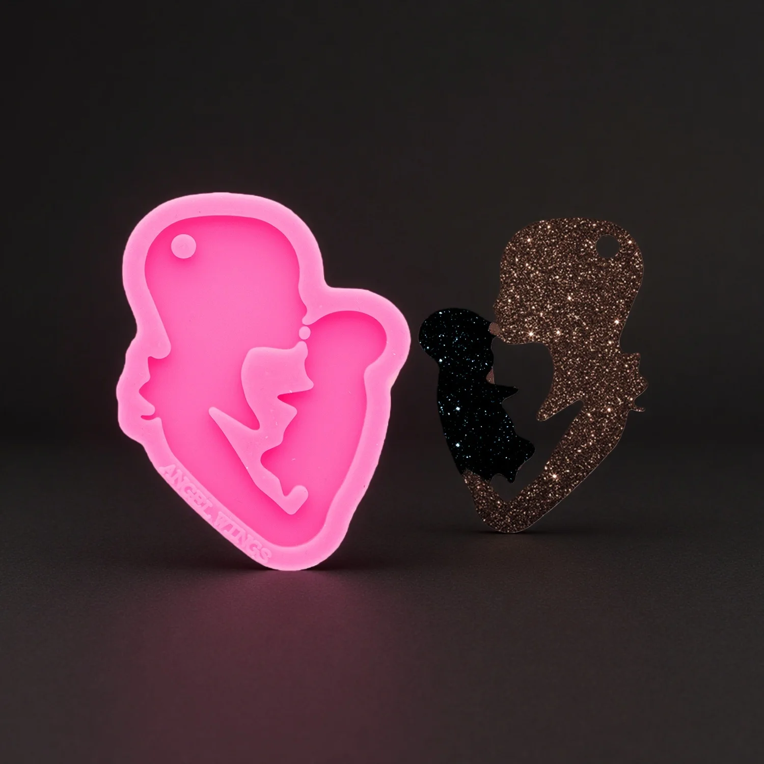 Mom and Baby Epoxy Resin Crafting Keychain Pregnant Mold DIY Chocolate Gummy Candy Cake Baking Silicone Baking Mold