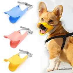 Dog Silicone Duck Muzzle For Pet Anti Bite Stop Barking Small Large Dog Mask Pet Accessories Safe Adjustable Mouthpiece Cover