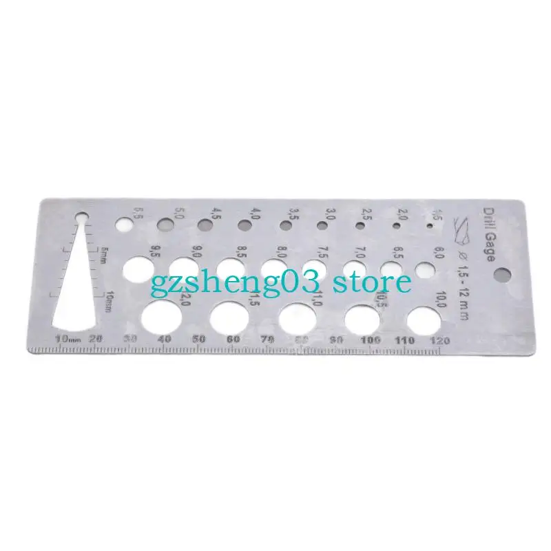 

U75C Multipurpose Drill Gauges 1.5-12mm for Accurate Measurement Equivalents Bolts And Wire Diameter Index Gauge Metric Gauge