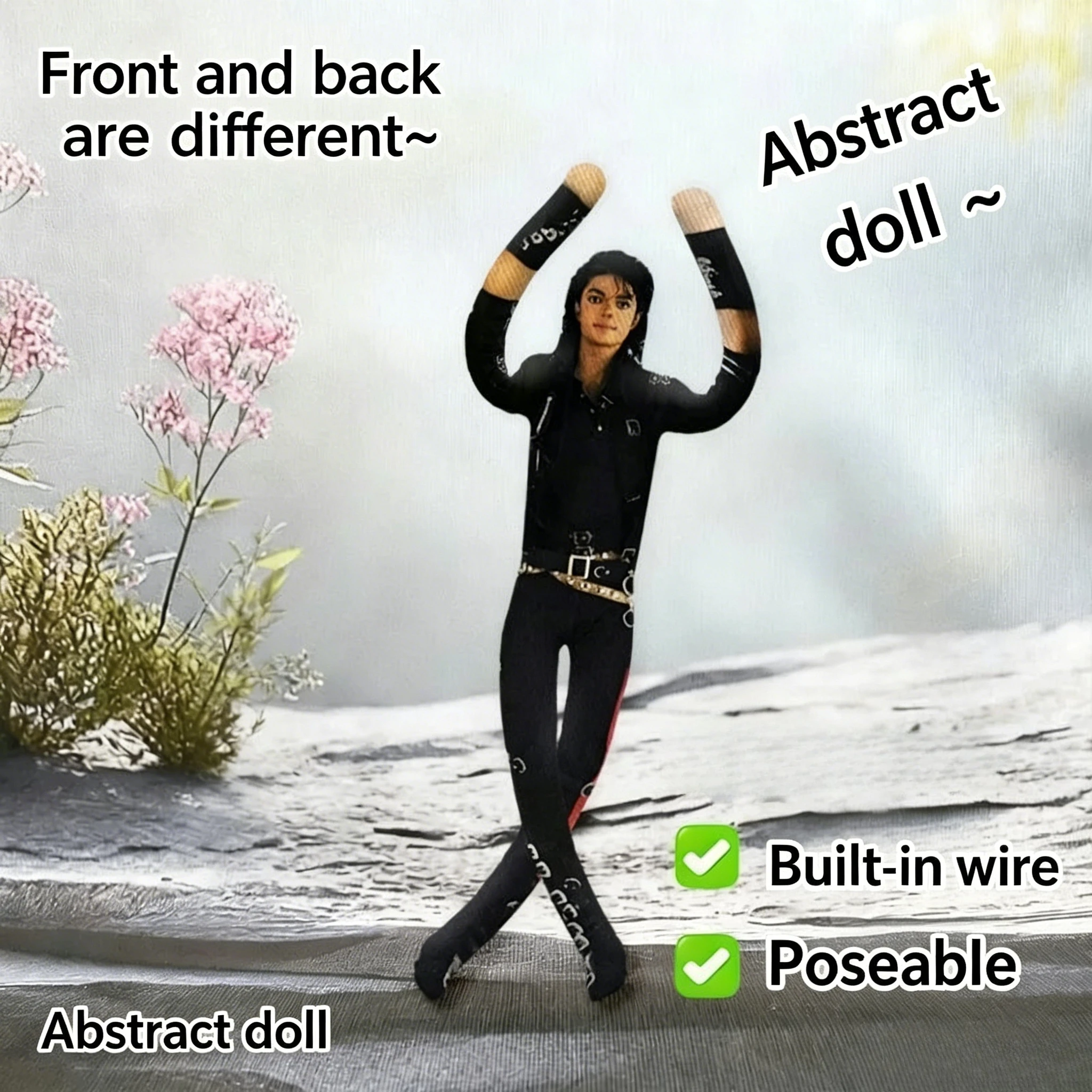 New Michael Jackson Cosplay Prop Doll Plush Stuffed Figure Joint Mobile Room Decoration Abstract Design Ideal Gift for Fans view 6