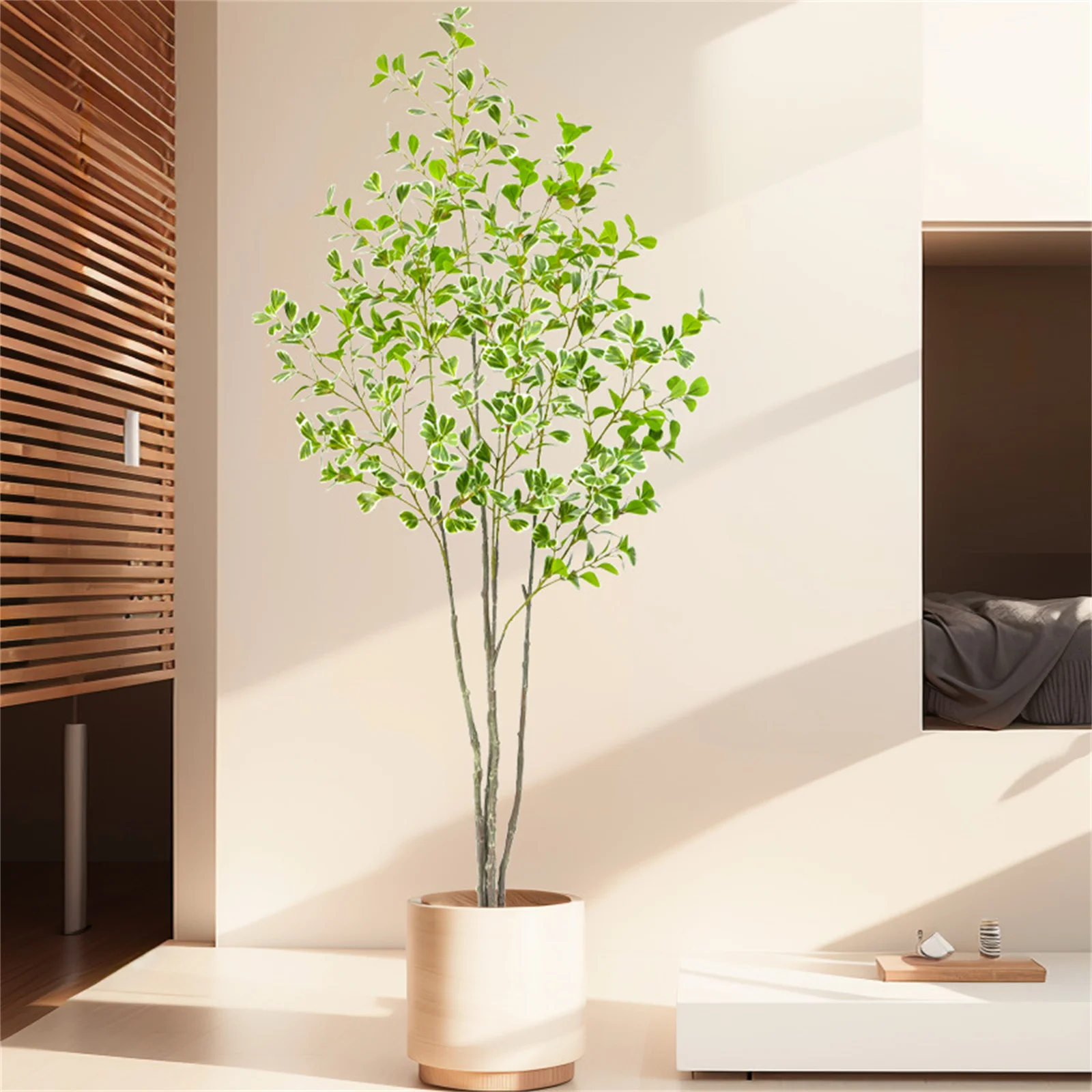 Artificial Ficus Tree Large Simulated Ficus Tree With Smooth and Shiny Leaves Faux Plants For Living Room Bedroom Office Balcony