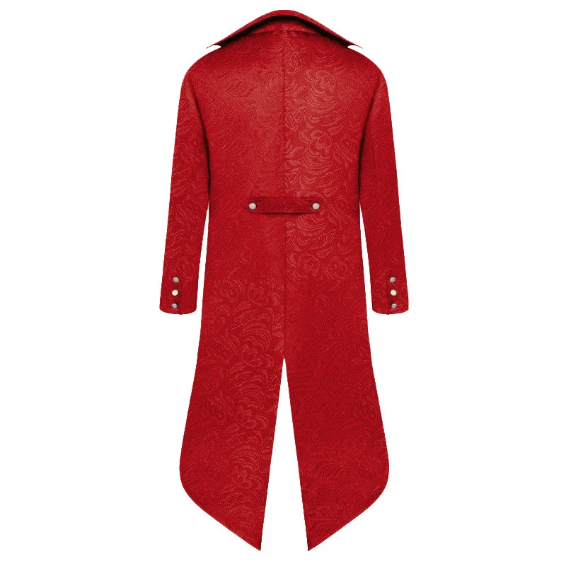 KIDWHXR Mid Length Suit Coats Man Gothic Steampunk Tailcoat Male Retro Single-breasted Stage Cosplay Men Swallow Uniform