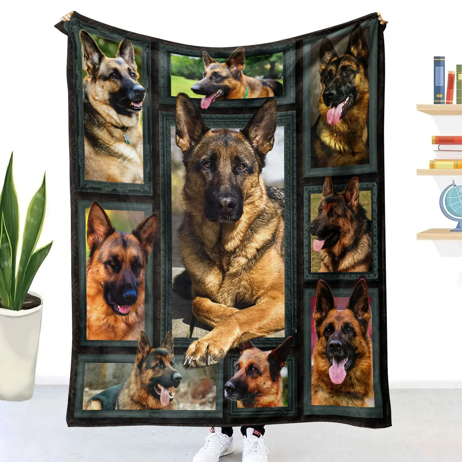 VIKAMA Cute Dog Blanket, Soft And Skin-Friendly Flannel Cartoon Printed Blanket, Sofa, Bedroom, Dormitory, Nap Blanket