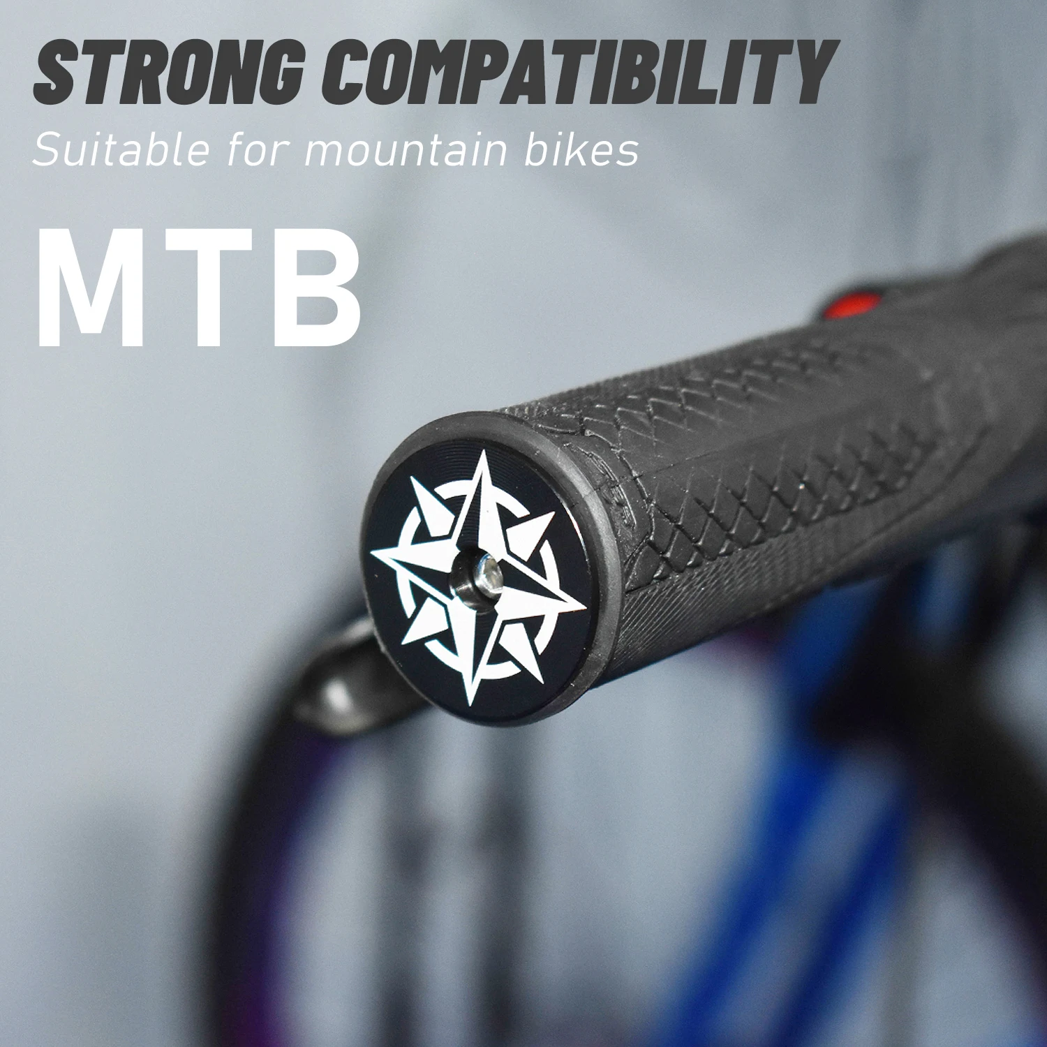 KRSEC 1 Pair Bike Grip Handle Bar End Cap Aluminium Alloy + Plast MTB Handlebar Grips Plugs For Bicycle Handlebar Accessory