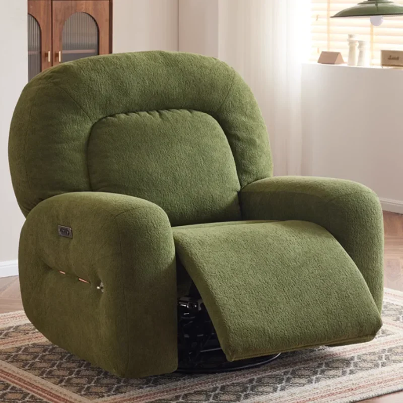 Electric Recliner Chairs Lazy Multifunctional Rocking Green Chairs Fabric Rotatable Cadeiras De Sala De Estar Nordic Furniture