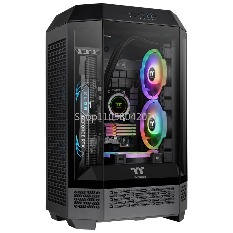 Water-cooled computer case, desktop, game, cool, transparent, host case