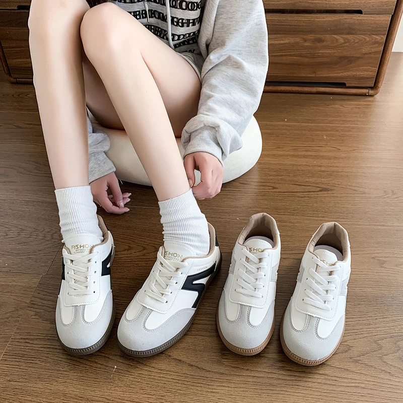 

2025 Новая роскошная обувь на плоской подошве, женские осенние классические женские кроссовки, женские кожаные повседневные туфли в стиле ретро с низким вырезом на шнуровке и круглым носком