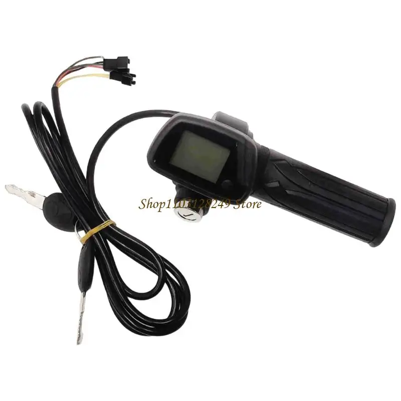 

N5KD Противоугонная блокируемая ручка дроссельной заслонки Изогнутый цифровой спидометр, подходящий для электронного велосипеда