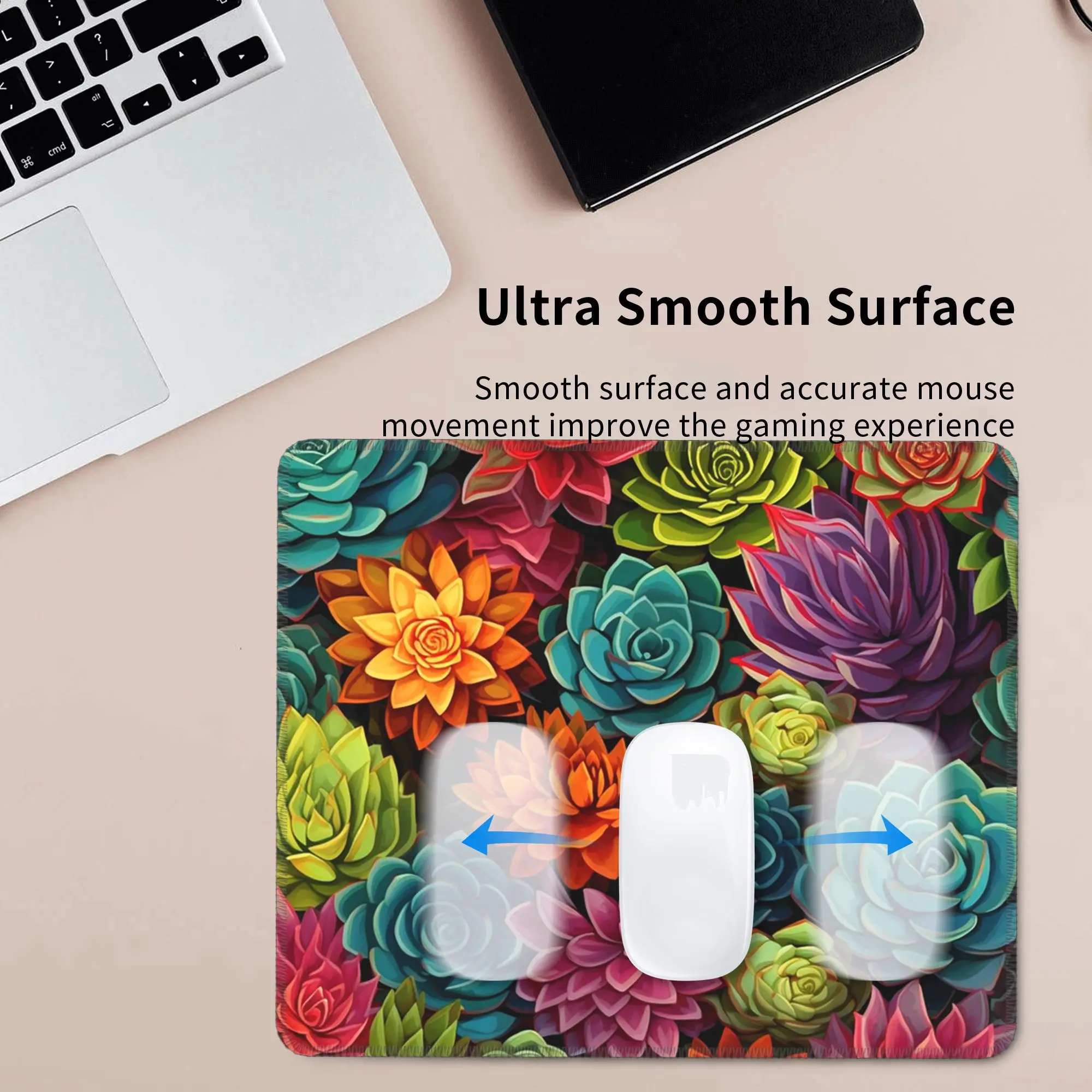 Blooming Succulent Plant Garden Mouse Pad Computer Keyboard Mouse Mat Gamer PC Laptop Desk Mat Office Table Mats