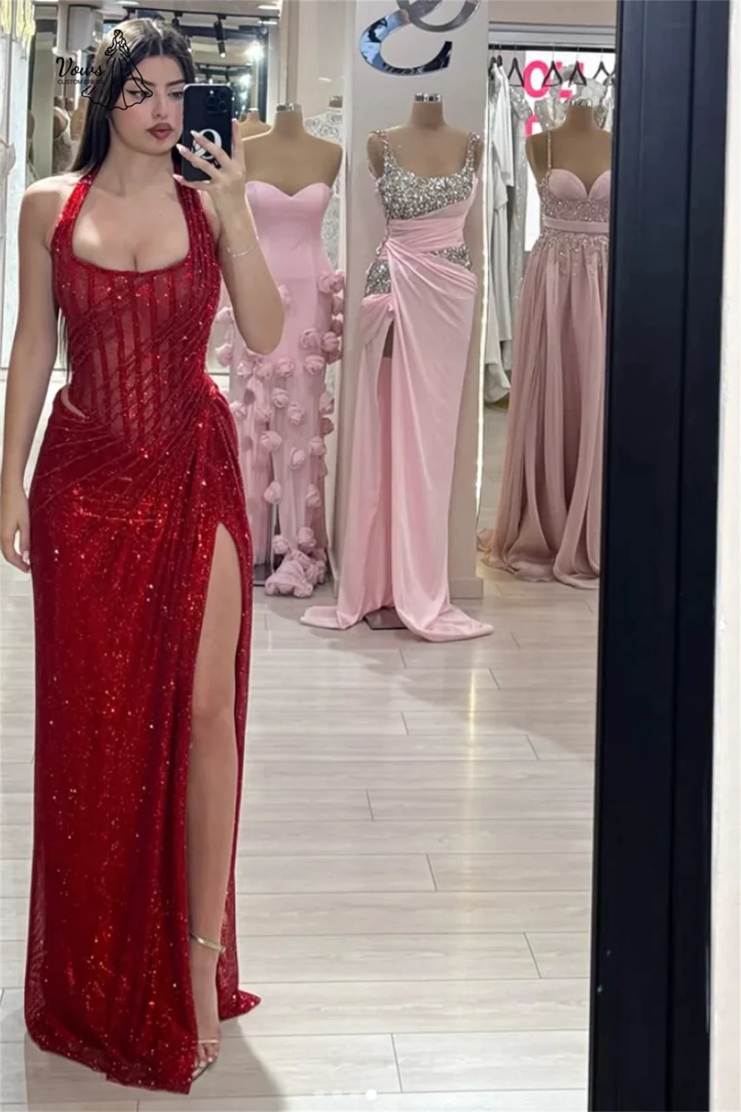 Gelübde Ballkleider 2025, luxuriöses Ballkleid 2025, maßgeschneiderte Kleider für besondere Anlässe, Sling-Pailletten, gerades Schlauch-Ballkleidkleid