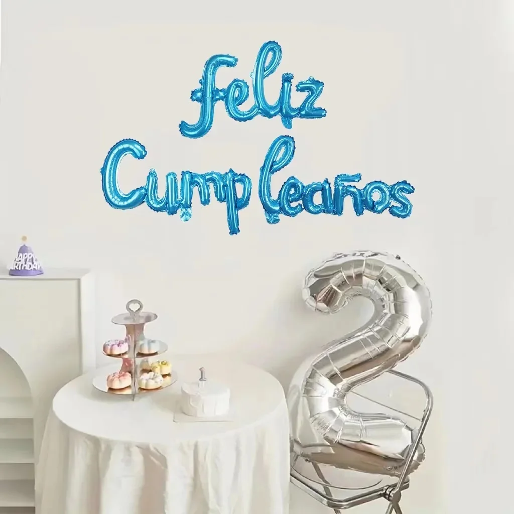 16-inch Spanish Happy Birthday Foil Balloon Set Birthday Party Decoration Feliz Cumpleaños Balloon Home Room Decor Birthday Gift