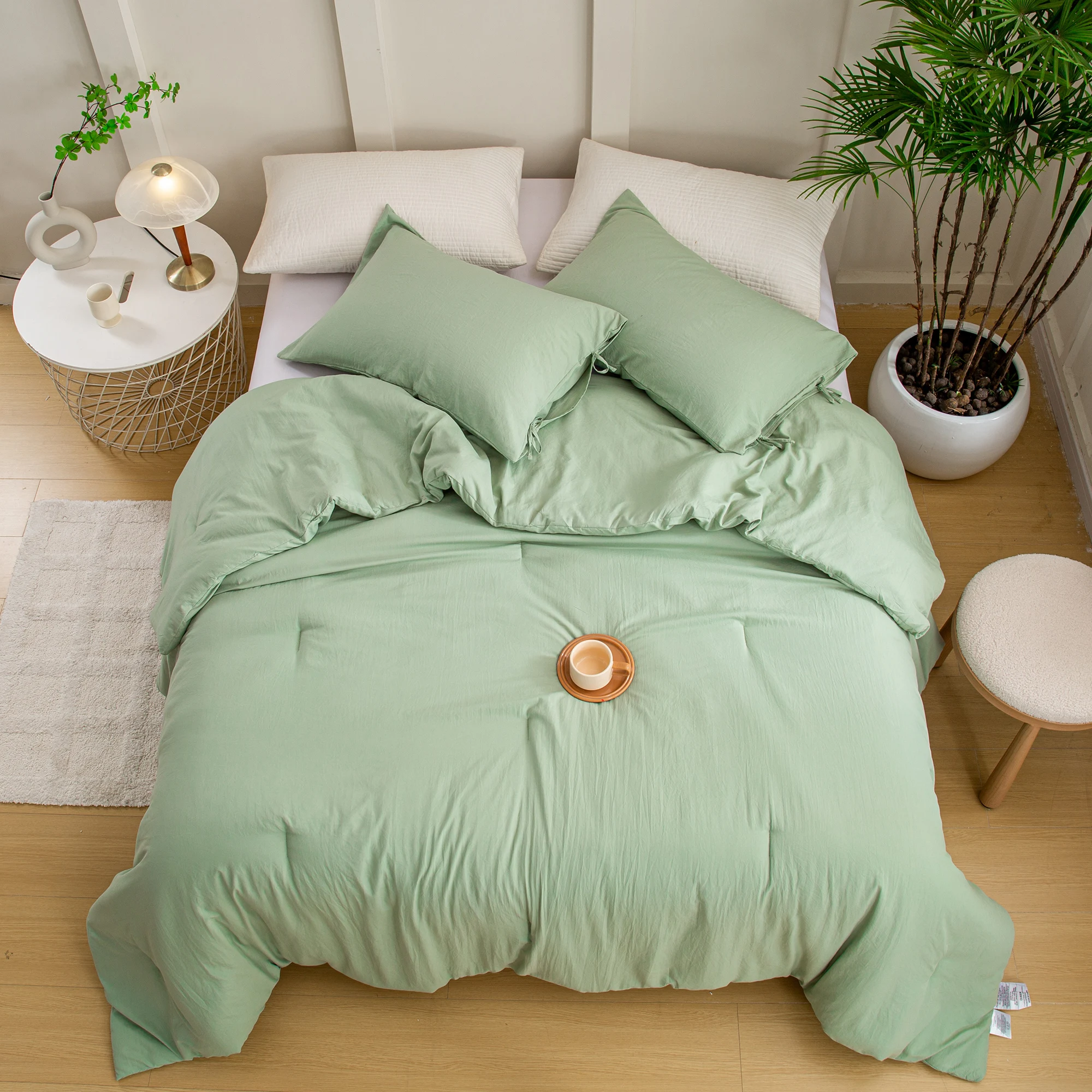 

1 Down Comforter & 1 Pillowcase Softness Sage Green TwinXL Comforter Set Lightweight but Warm for All Season Use sage green