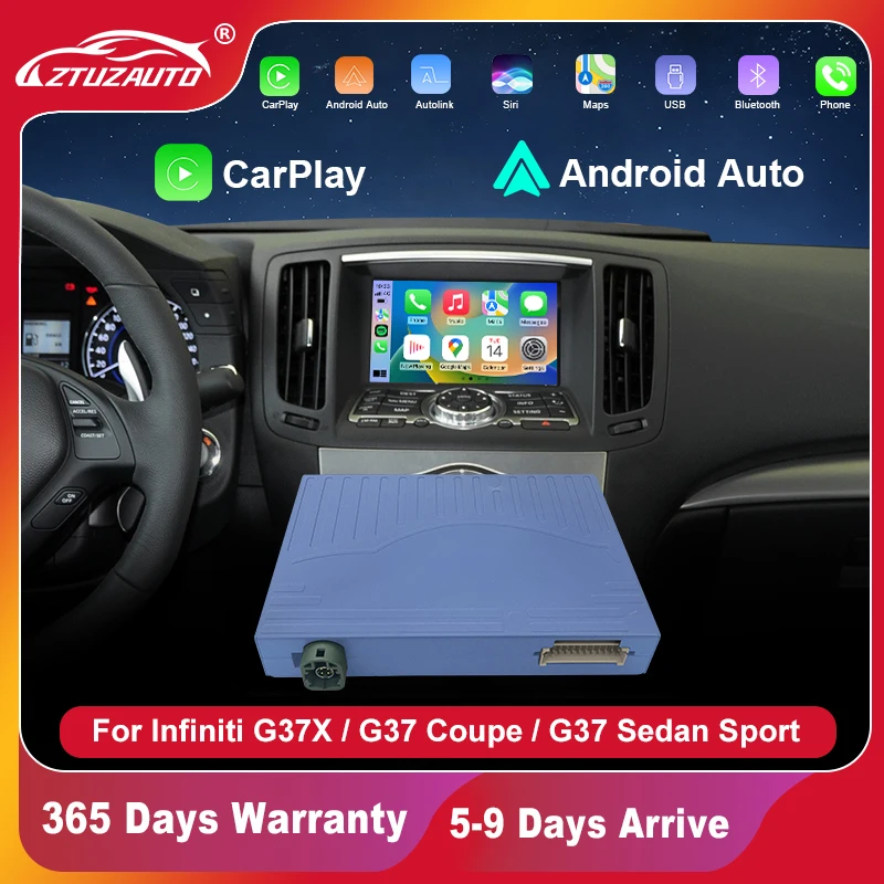Wireless CarPlay Android Auto Adapter for Infiniti G Series G37 G35 Support Mirror Link AirPlay Plug & Play Retrofit Kit
