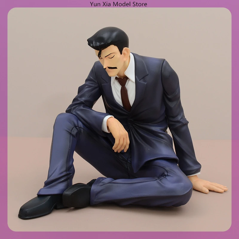 

15cm Detective Conan Mouri Kogorou Classic Sitting Position Anime Figure Model Statue Collection Desktop Decoration Ornament Toy