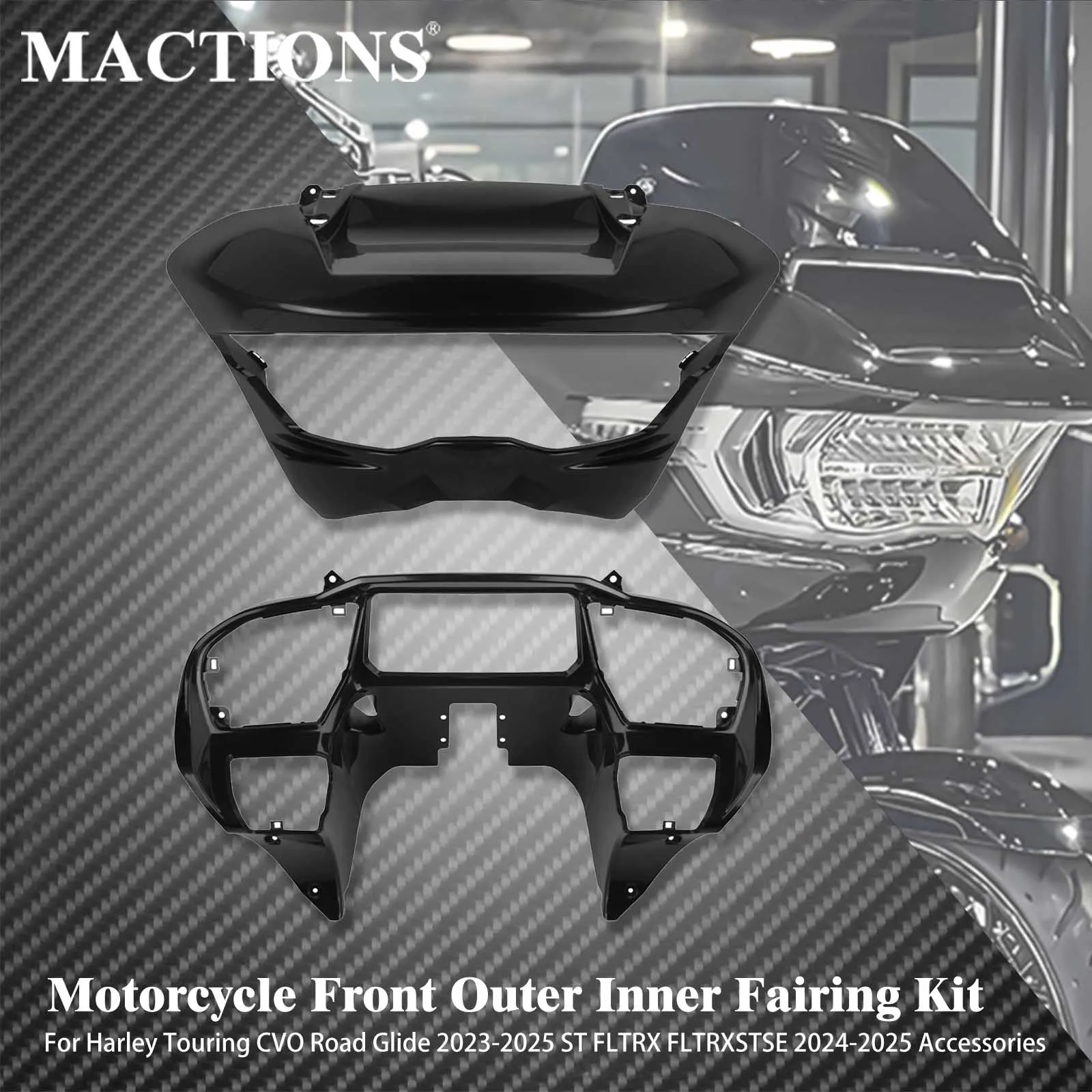 

Motorcycle Front Headlight Outer Inner Fairing Kit For Harley Touring CVO Road Glide 2023 2024 2025 FLTRX FLTRXSTSE 2024-2025