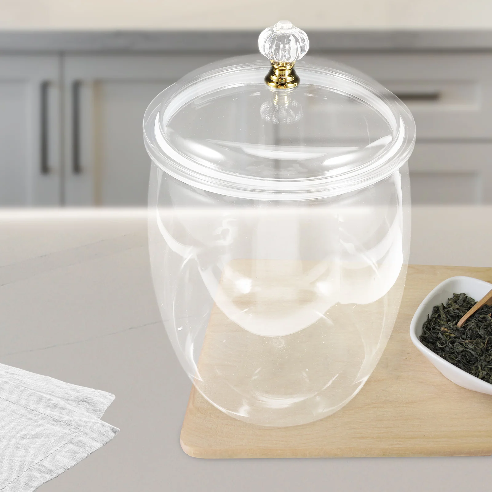 

Cookie Jar Tea Coffee Sugar Canister Plastic Sealed Container Transparent Airtight Lids Kitchen Storage Food