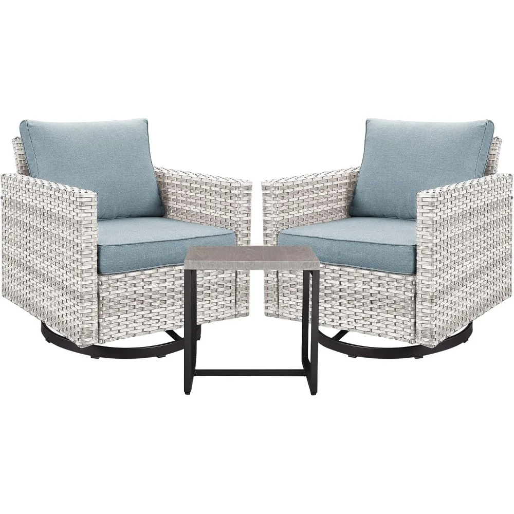 

Beach Chairs, Patio Chairs Rocking Swivel, 3 Piece Wicker Outdoor Patio Furniture Bistro Set, Beach Chairs