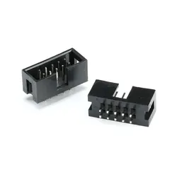 10PCS DC3 Dip 10Pin Male Socket Double-Spaced Straight Needle Pitch 2.54MM Idc Box Headers Connector