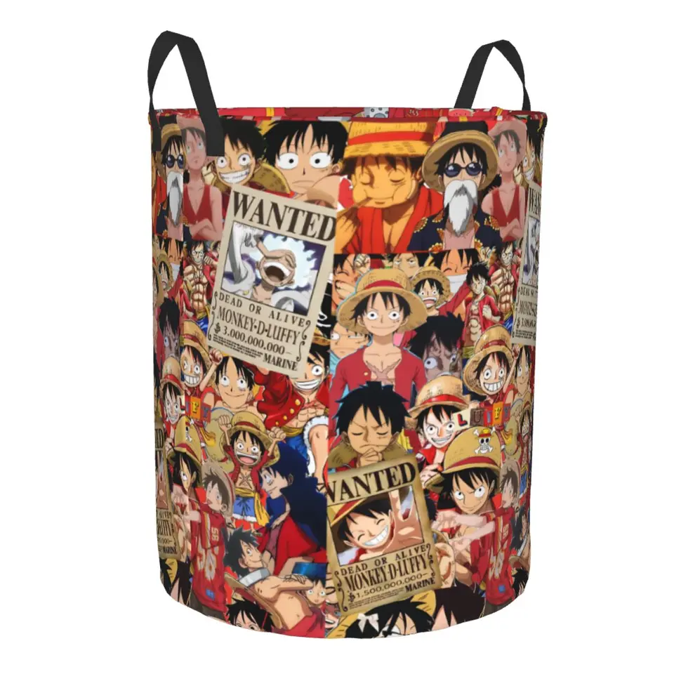 Custom One Pieces Anime Laundry Basket Collapsible Pirate King