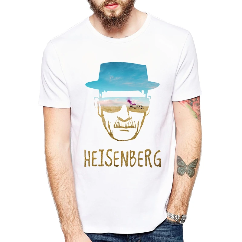 Top quality fashion short sleeve men Heisenberg tshirt men's tee Comfortable tops men T-shirt Casual mens t shirts sky design