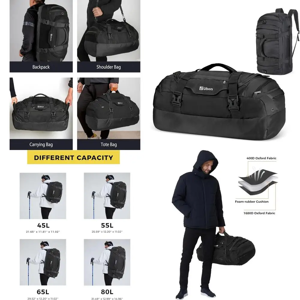 

4-Way Weekender Sports Backpack with Shoe Compartment for Gym, Camping, and Travel