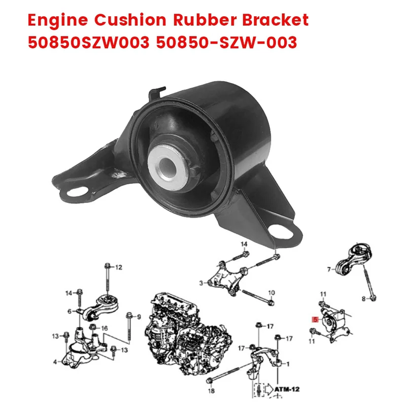 

Transmission Mount Rubber Assy 50850-SZW-003 For Honda STEP WGN RK1 RK1 09-15 Engine Cushion Rubber Bracket 50850SZW003