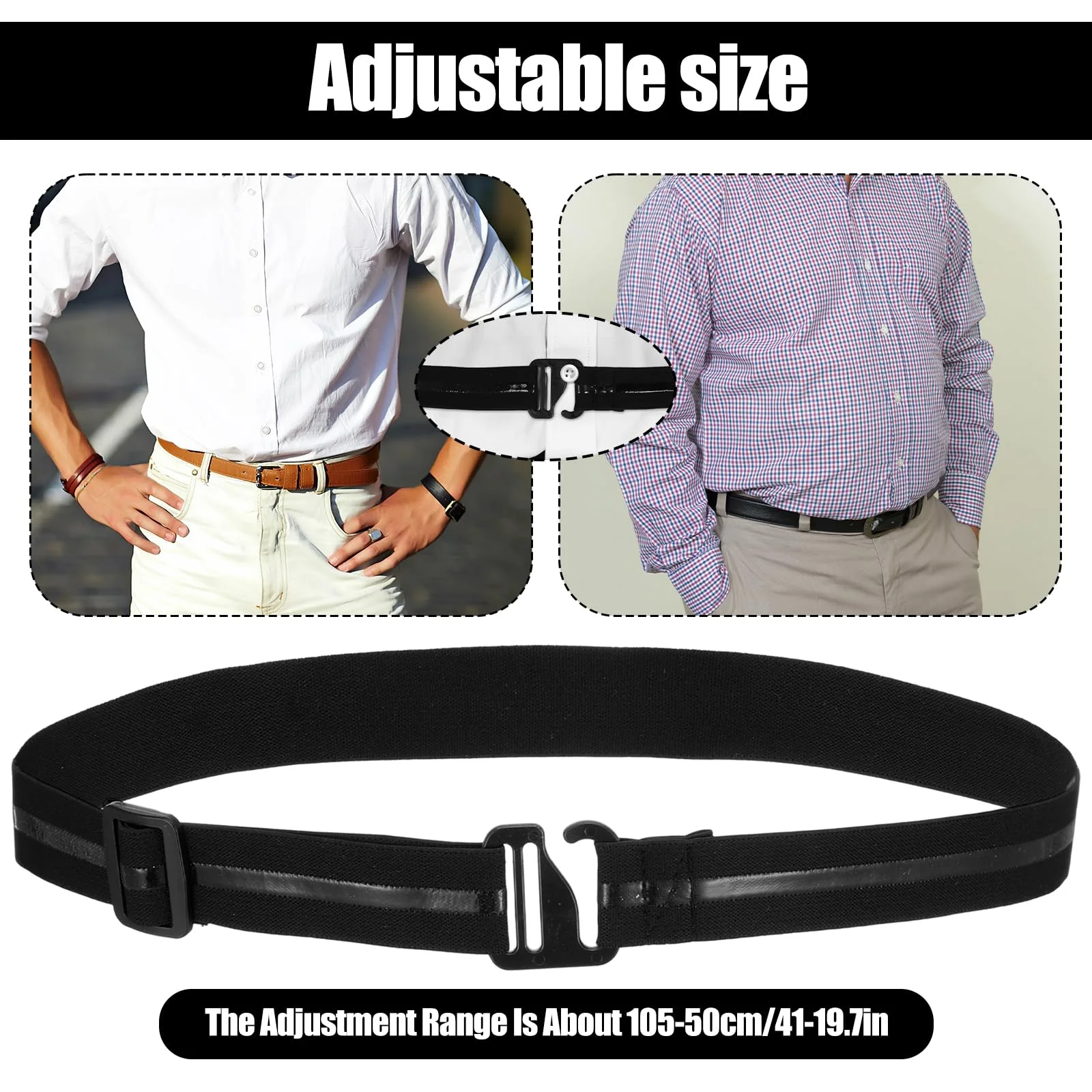 1PC Shirt Stay Belts for Men,Adjustable Non-Slip Elastic Shirt Holders Keep Shirts Tucked In Men Tuck-It Style Shirt Lock