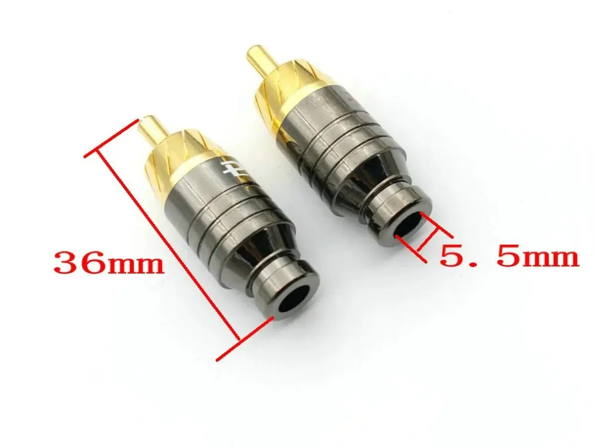 brass Gold Plated RCA Male Plug Connector soldering