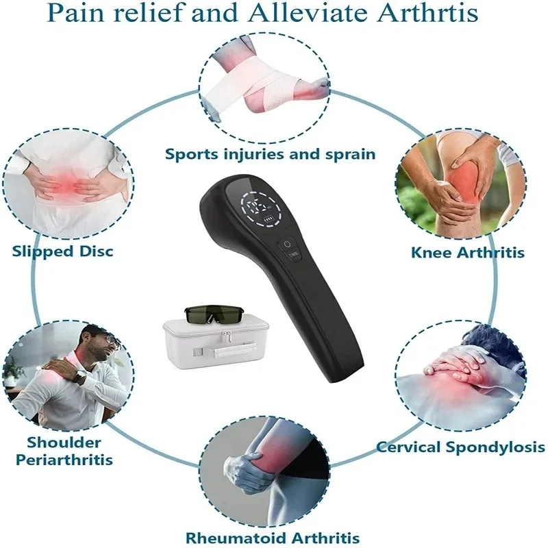 2x808nm, 12x650nm Handheld Laser Therapy Device, Used for Relieving Pain in the Body, Joints, and Muscles, Wound Healing