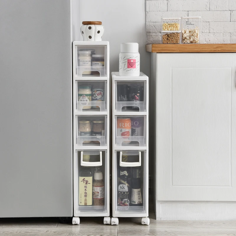 Kitchen gap storage cabinet, multi-level drawer-style storage cabinet for bathroom, gap cabinet, corner cabinet