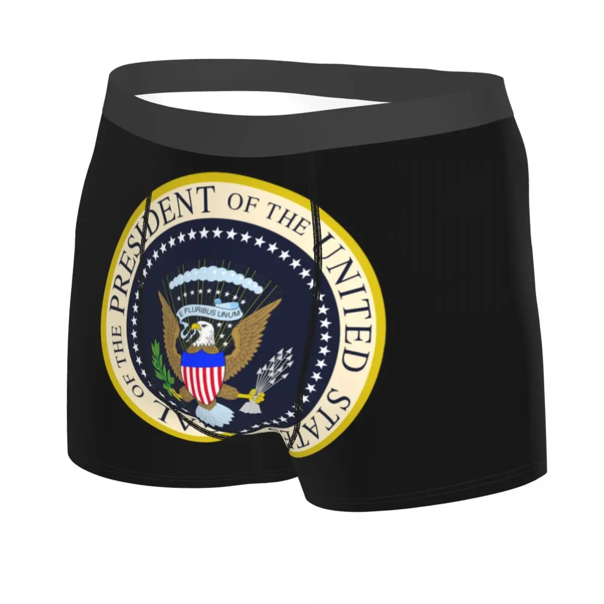 Usa President Seal Flag Coat Of Arms Underwear Men Sexy Printed Custom Boxer Shorts Panties