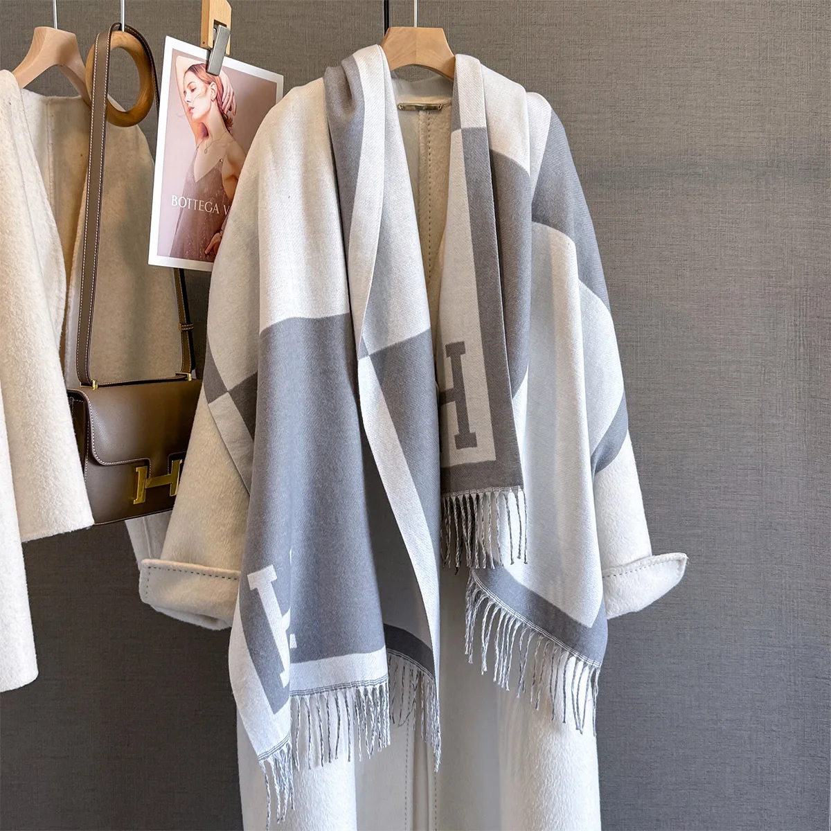 2025 outono inverno cachecol feminino luxo quente viagem cachecóis cashmere pashmina com borla xale bufanda longo grande envoltório casual novo