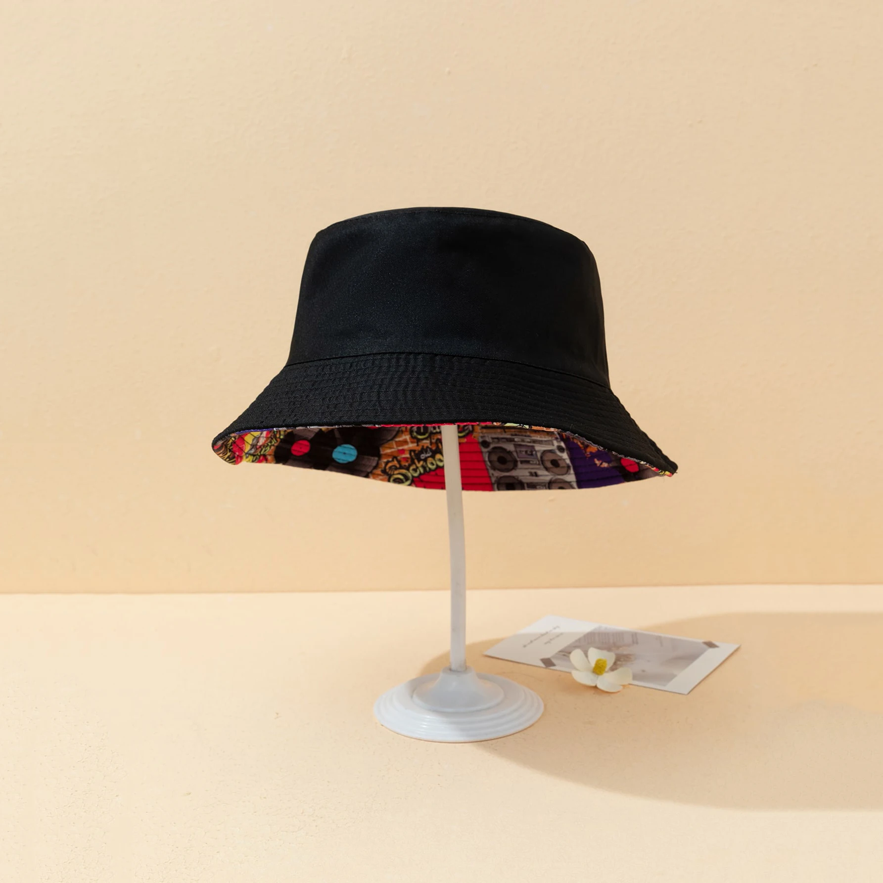 Classic retro nostalgia 90S double-sided fisherman hat fashion basin hat outdoor riding fishing visor