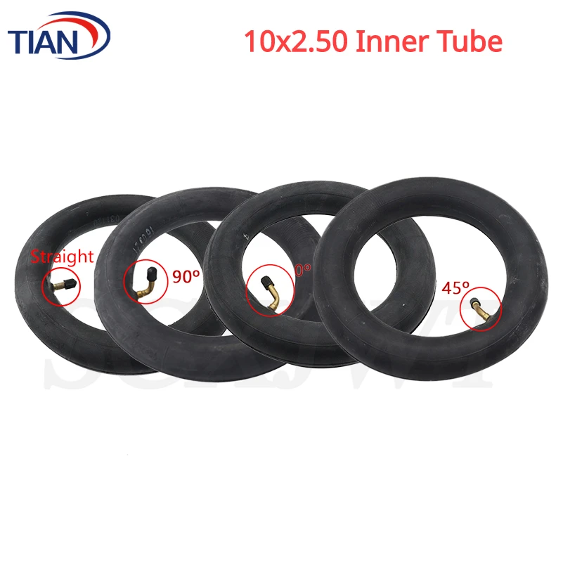 10X2.50 Inner Tube 10x2.5 Camera with Bent Valve 45 90 Degree for 10 Inch Baby Stroller Pram Scooter Electric Scooter Skateboard