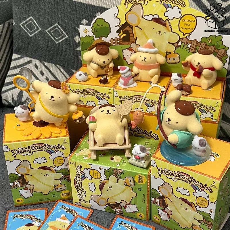 

Pompompurin Childhood Four Seasons Series Blind Box Cartoon Figurine Peripheral Collectible Toy Desktop Decoration Surprise Gift