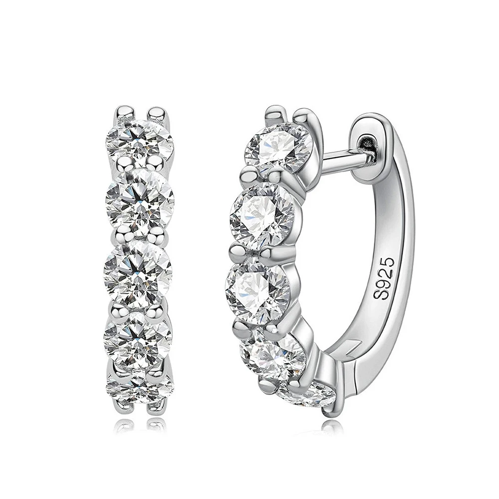 JoyceJelly Ohrstecker aus 925er-Sterlingsilber mit Moissanit-Diamant, 1 CT/2 CT, Rundschliff, Ohrhaken, Damen-Ohrringe, Hochzeit, edler Schmuck – Detail 10