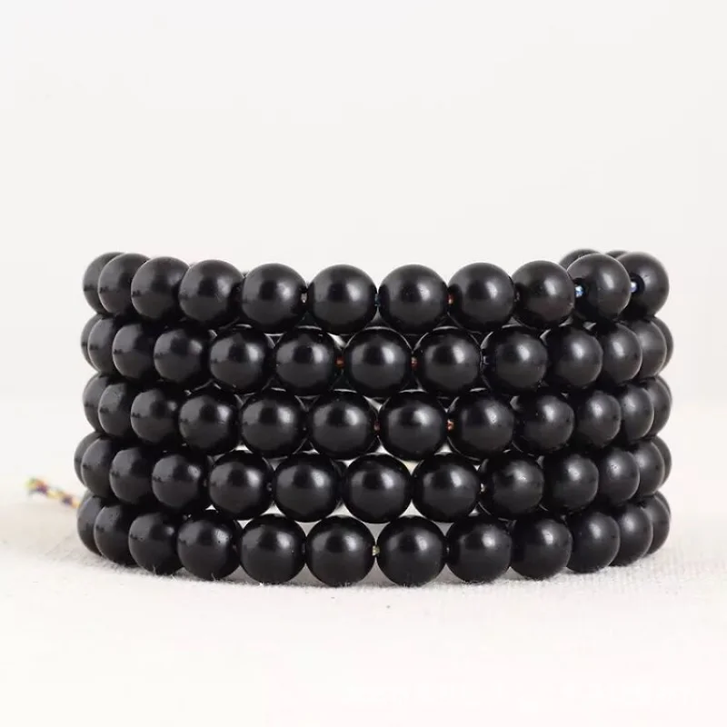 Natural Old Indonesian Material Coconut Pedicle Beads Bracelet108Apple round Barrel Beads Melon Beads round Beads Black Coconut