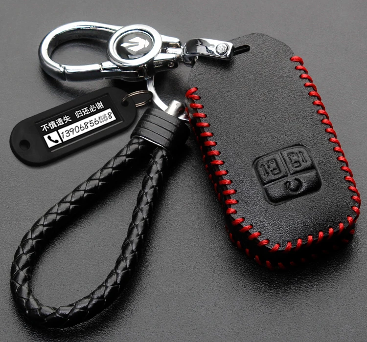 

For 2021 Kia Sedona Car Key Bag Carnival Leather Smart Seat Remote Control Protection Key Set Keychain Auto Parts, Supplies