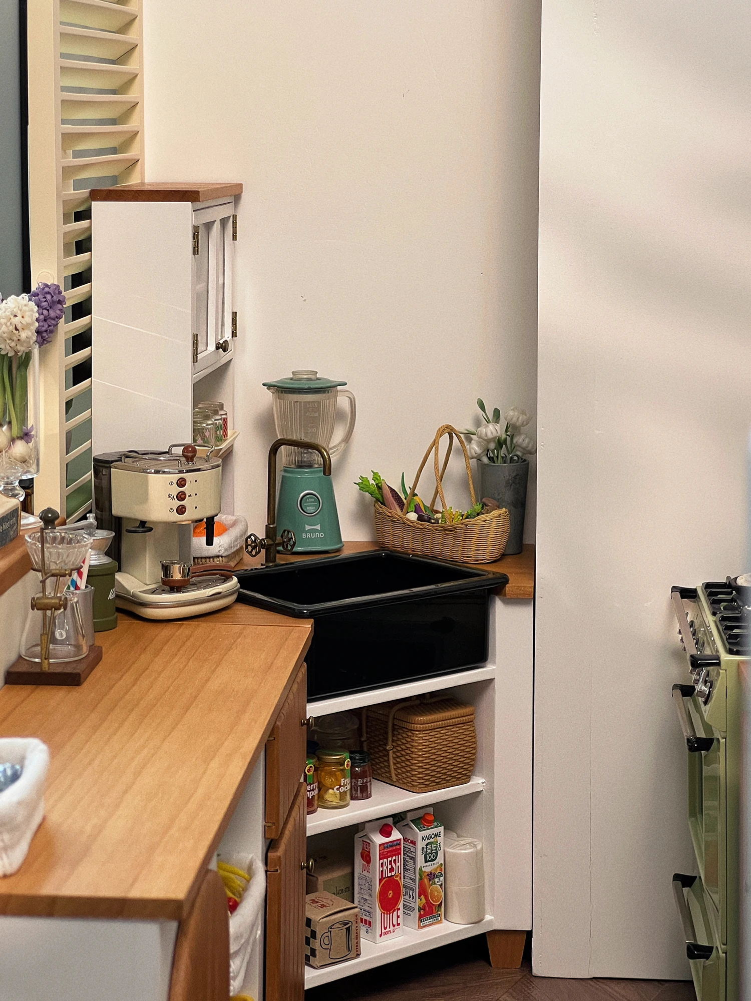 1/6 Bjd Ob11 Miniatur-Puppenhausmöbel Mini-Modell Eckspüle Schrank