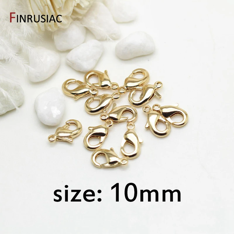 14K Gold Plated Lobster Clasp / Spring Clasps For Jewelry Making DIY Bracelets Necklaces Clasps Findings Craft image 3