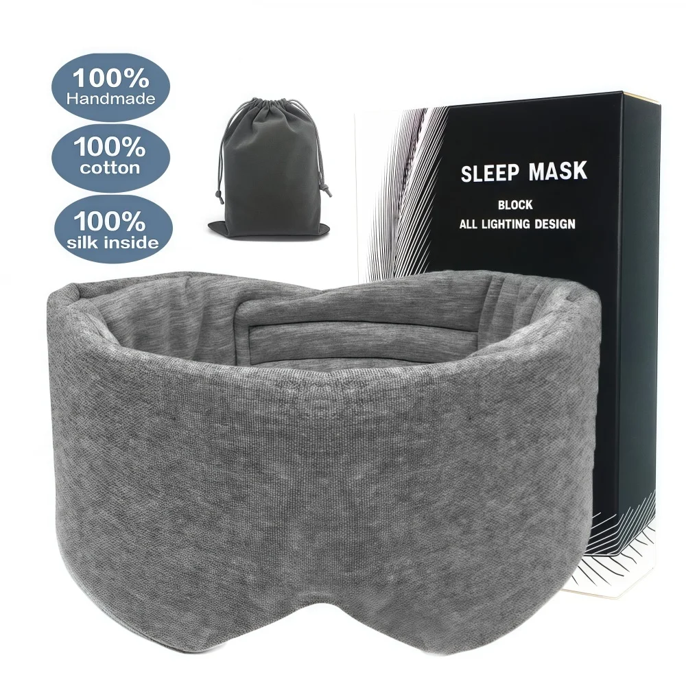 

All-cotton Large Sleep Eye Mask Fully Covered Breathable Travel Rest Sleep Nap Full Blind Eye Mask Suitable For Men and Women