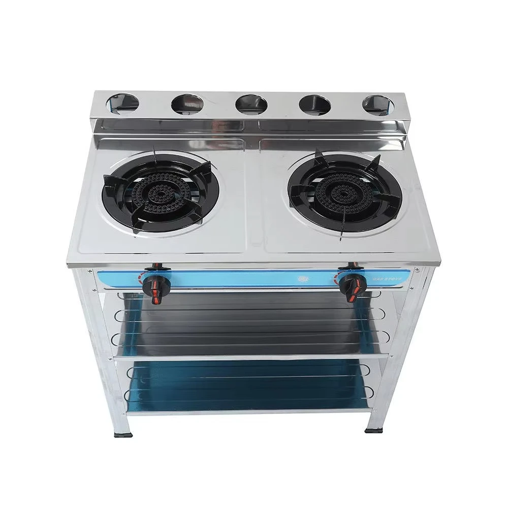 

2 Stove Stainless Steel Panel Double-eye Household Stove, Liquefied Stove For Outdoor Commercial Use