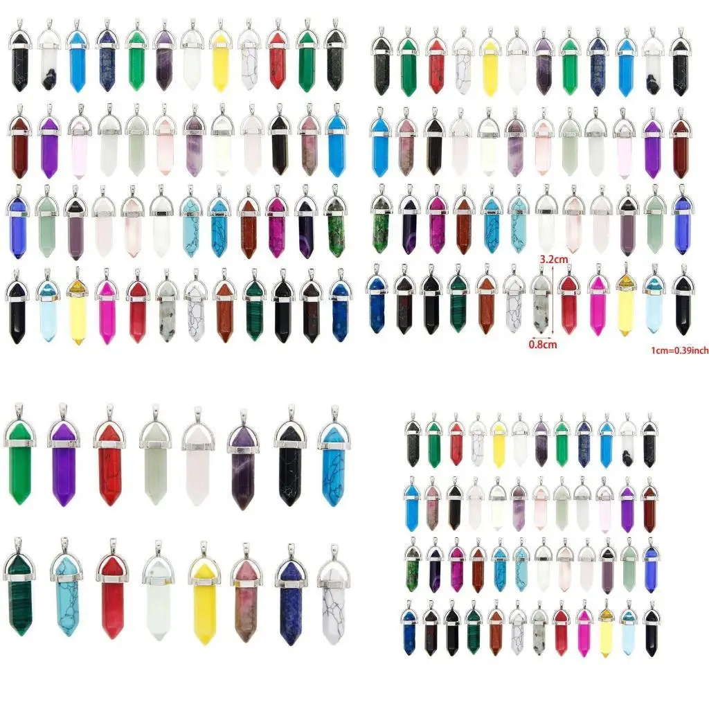 

J78F 50x Pendant Necklace Healing Pointed for DIY