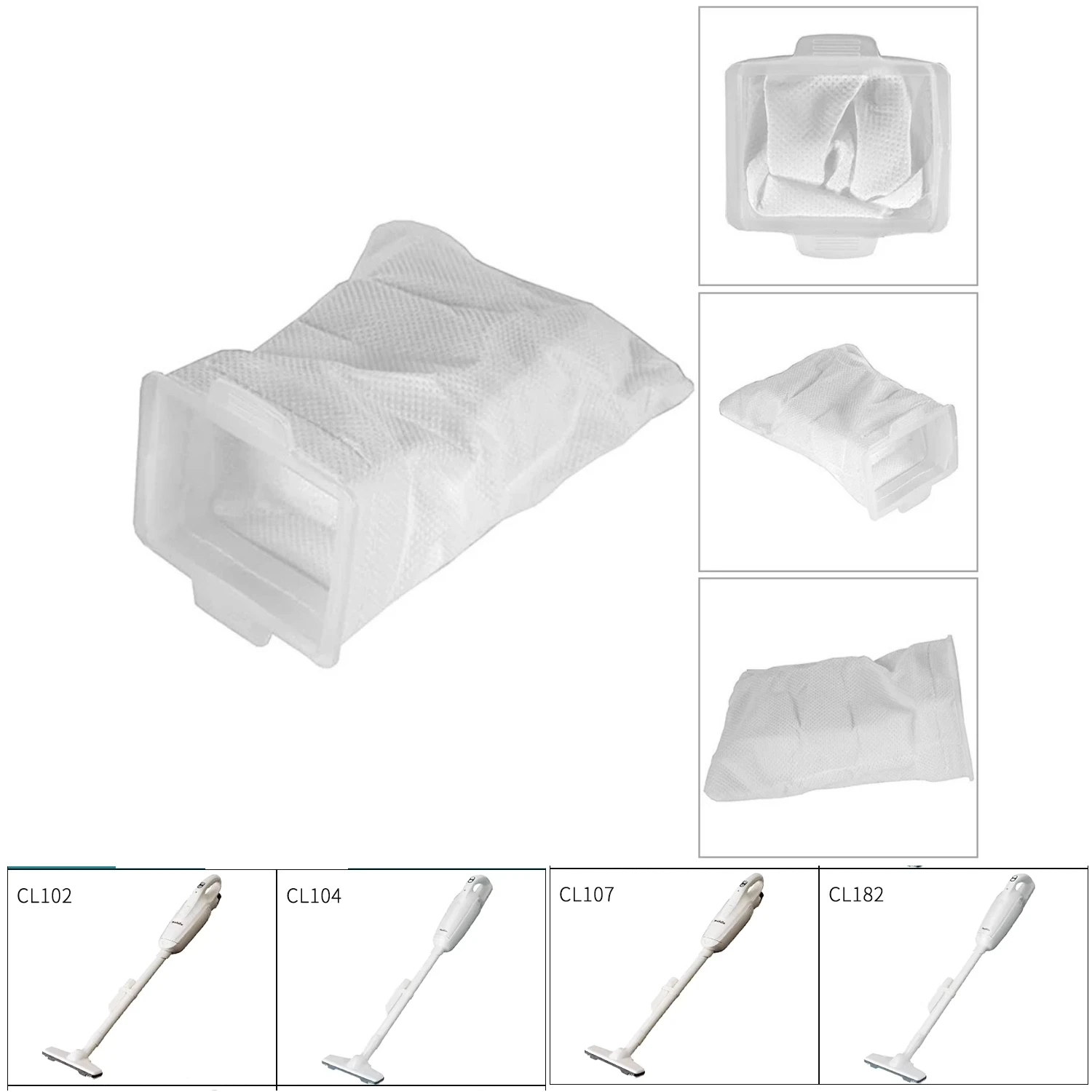 Для DCL182 CL102/104/106/107 Номер детали 166084-9 Моющийся нетканый мешок для пыли для бытовых принадлежностей, аксессуары для чистки пылесосов