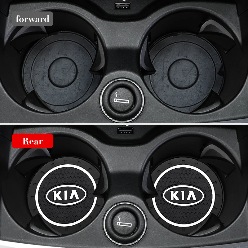 Auto Tazza di Acqua Pad Sottobicchiere di Gomma Accessori Interni Per Kia RIO STINGER Seltos K5 Sorento Ceed Forte Auto Portabottiglie antiscivolo