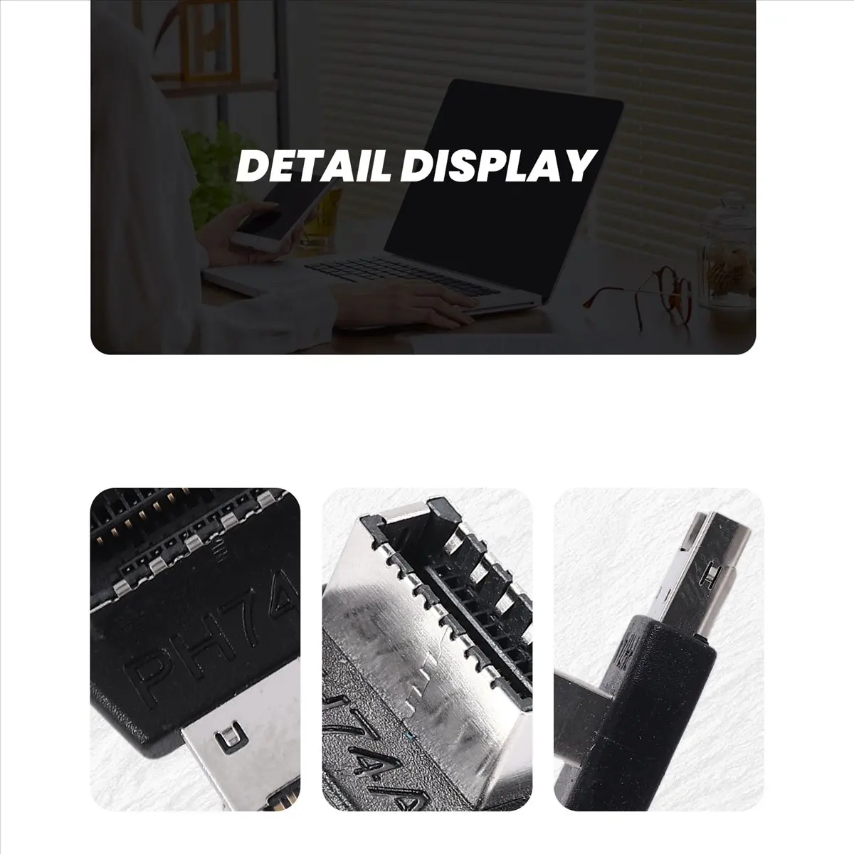 DT564 Newest Computer Motherboard Type-E USB 3.1 Type-E Interface 90 Degree Steering Elbow Front Type-C Installed Adapter(PH74A)