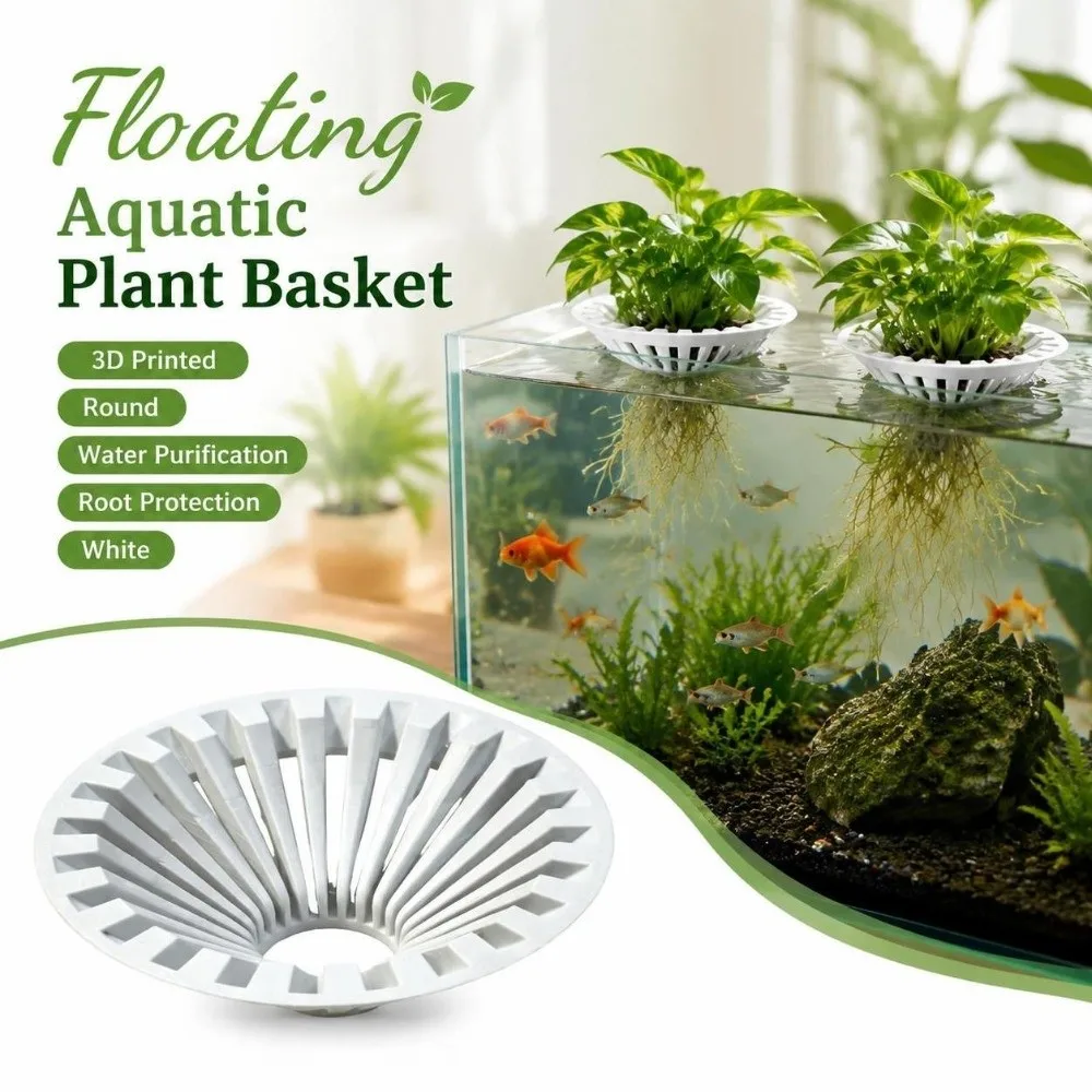 3D Printed Floating Colonization Basket Water Purification Root Protection Soilless Cultivation Holder White Universal